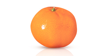 Représentation visuelle de la vitamine C utilisée par Mary Kay, sous la forme d’une orange sur fond blanc.