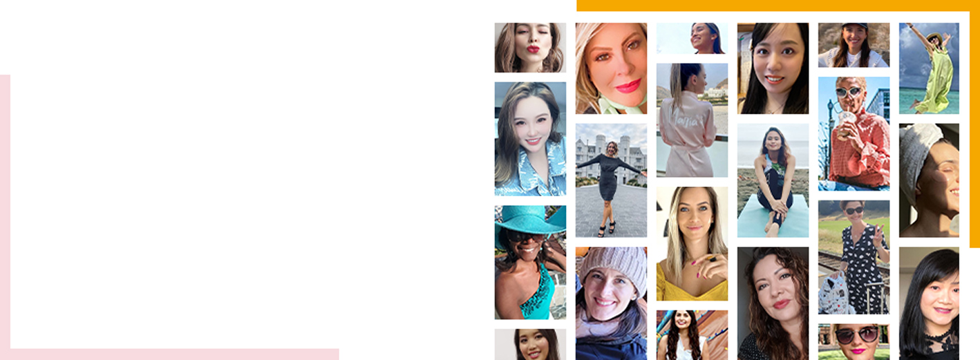 Collage of images of women