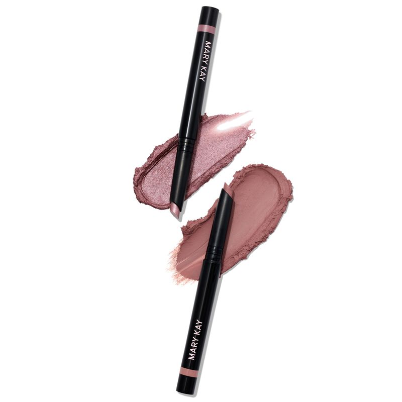 Limited edition Eye Shadow Stick Bundle in Pink Frost including shades Pink Prisms and Lunar Rose shown with product swatches