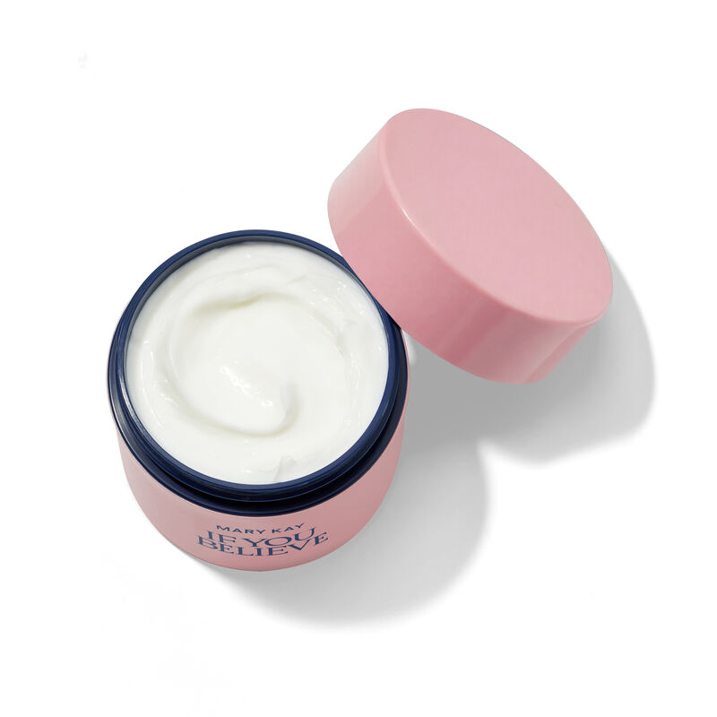 Pot de Souffle corporel If You Believe Mary Kay en edition limitee sans couvercle montrant sa texture cremeuse
