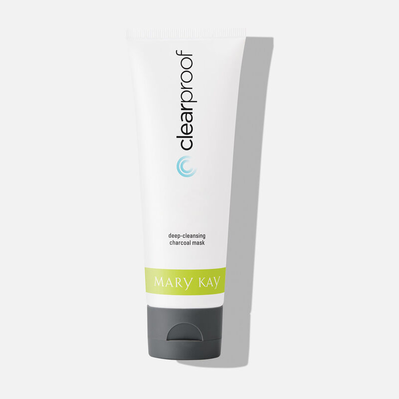 NEEDS GREY BACKGROUND A tube of Clear Proof DeepCleansing Charcoal Mask from Mary Kay