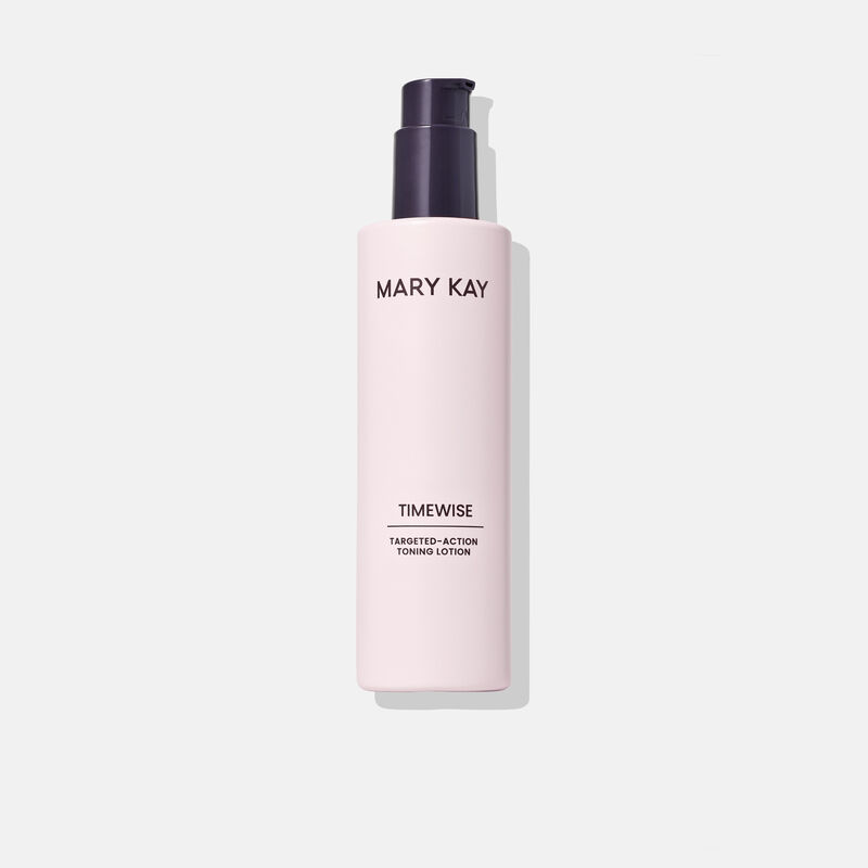 Bottle of TimeWise TargetedAction Toning Lotion standing against plain background