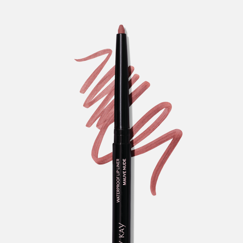 Uncapped Mary Kay Waterproof Lip Liner in Mauve Nude against plain background