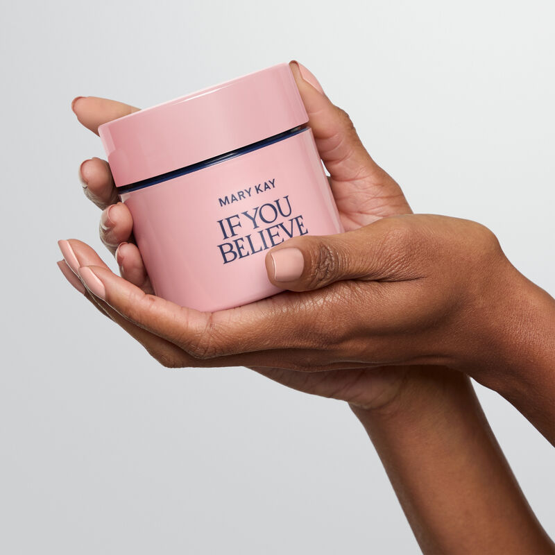 If You Believe Body Souffle jar with lid off and creamy texture exposed