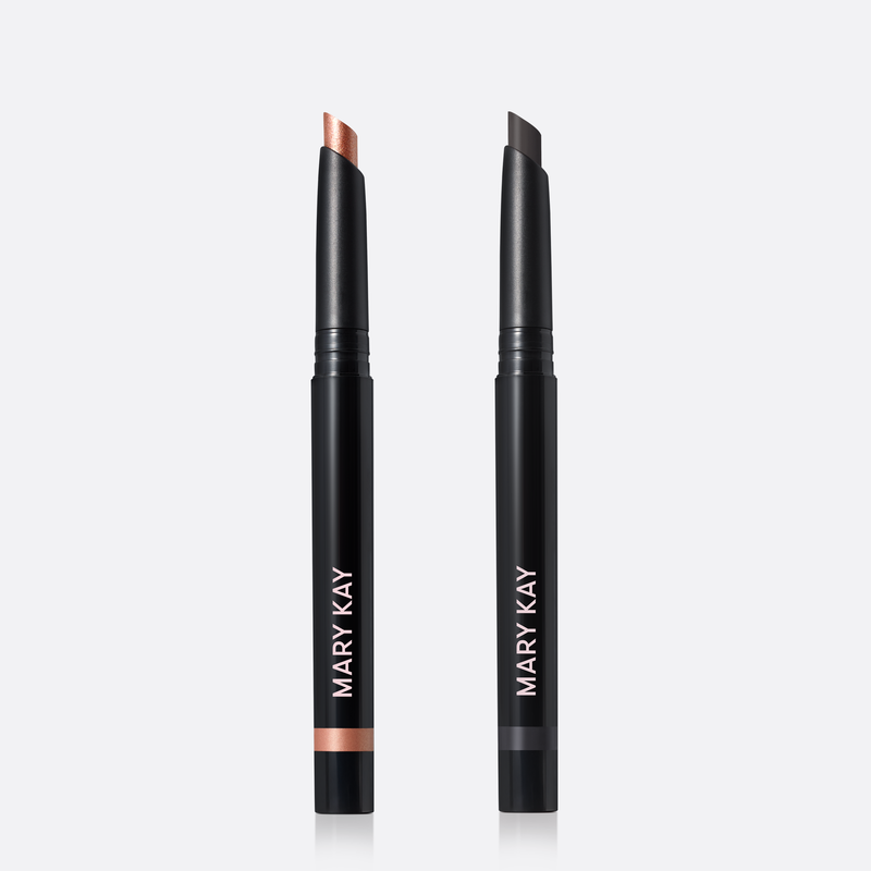 Limited edition Mary Kay Eye Shadow Stick Bundle in Holiday Glam featuring the Copper Nova and Black Obsidian shades