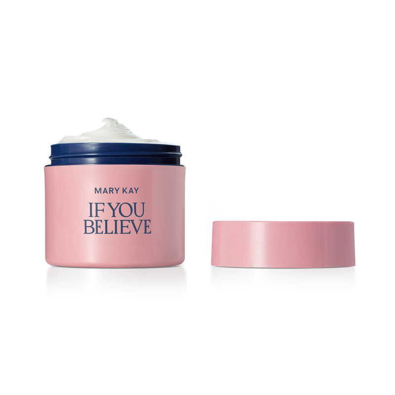 Pot de Souffle corporel If You Believe Mary Kay en edition limitee sans couvercle montrant sa texture cremeuse