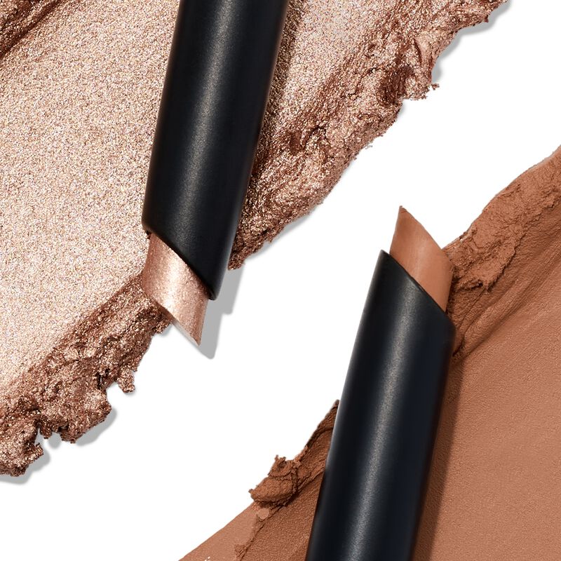 Macro shot of limitededition Eye Shadow Stick Bundle in Cozy Glow with product swatches