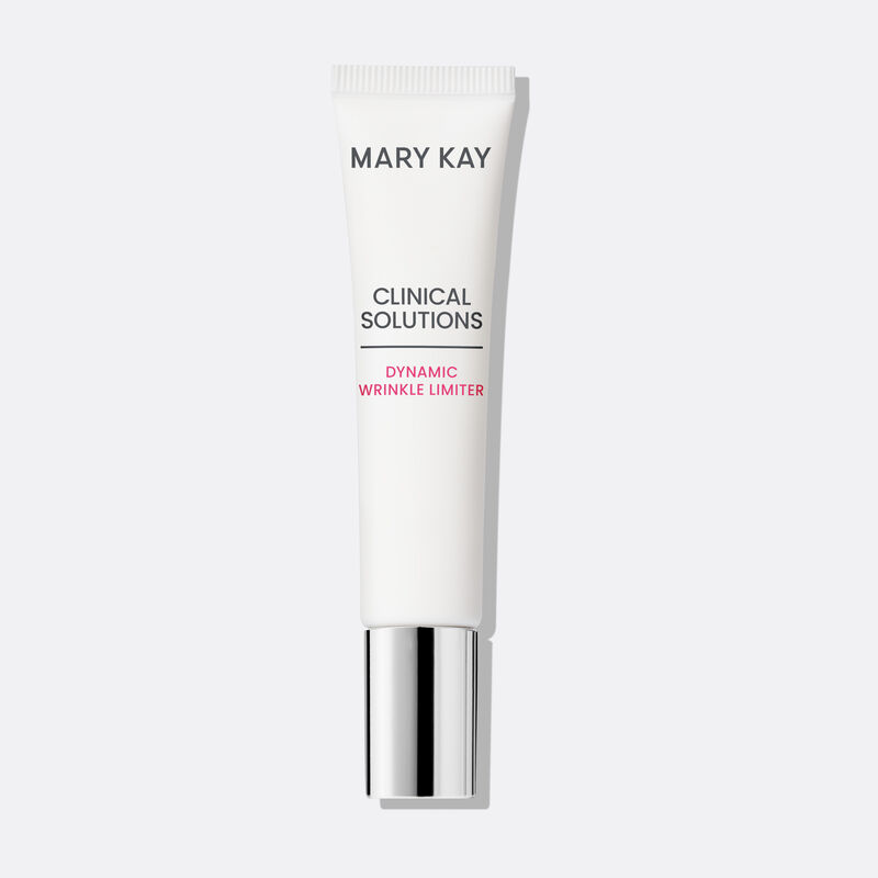 NEEDS GREY BACKGROUND Tube of Mary Kay Clinical Solutions Dynamic Wrinkle Limiter standing on its cap against a plain background