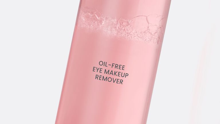 Bottle of Mary Kay Oil Free Eye Makeup Remover shaken up