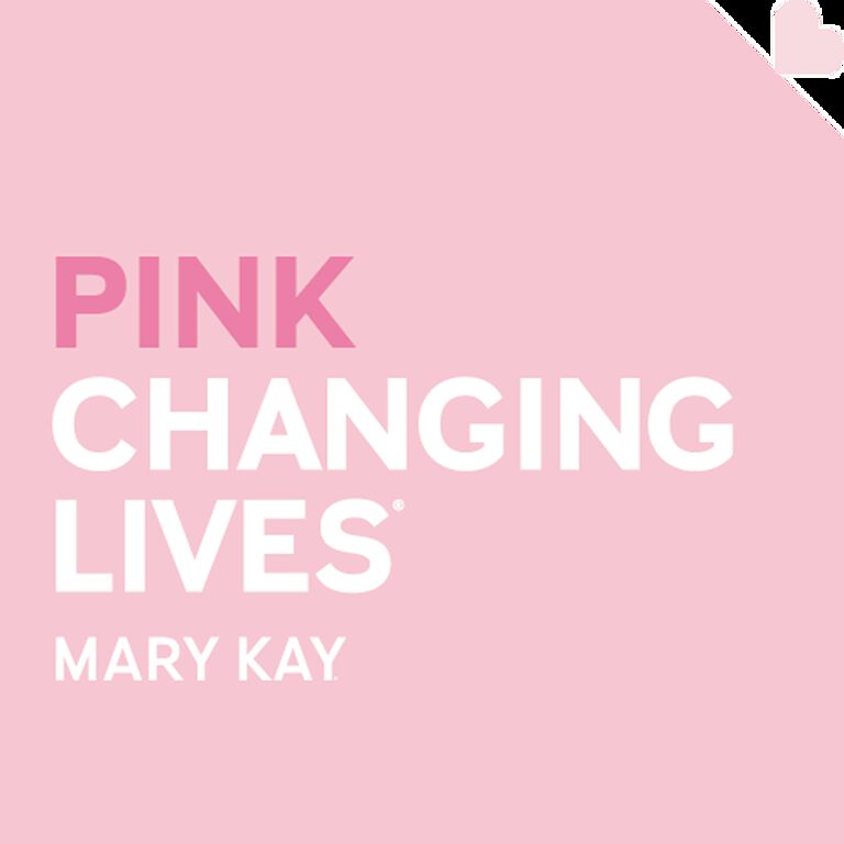 Pink Changing Lives logo on pink background