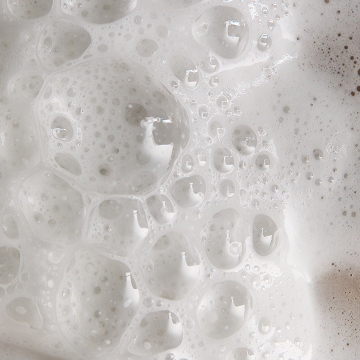 Foaming bubbles from cleanser