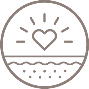 Illustration of a heart over smooth skin, symbolizing skin health