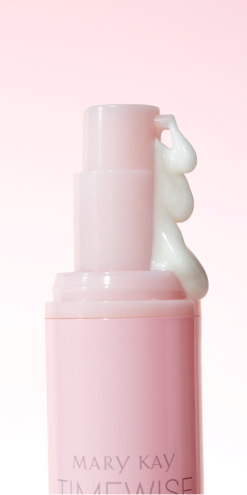 Mary Kay TimeWise Replenishing Serum C+E bottle with product coming out the top
